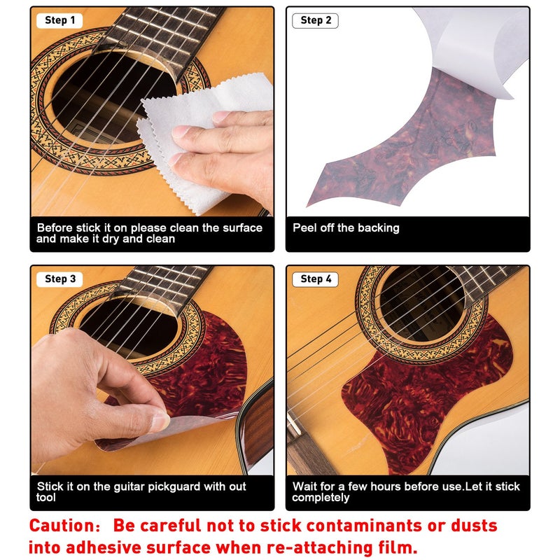 Canomo حزمة Canomo من 9 واقيات لاصقة ذاتيًا لآلة الجيتار الصوتية، بألوان وأشكال متعددة - Image 5